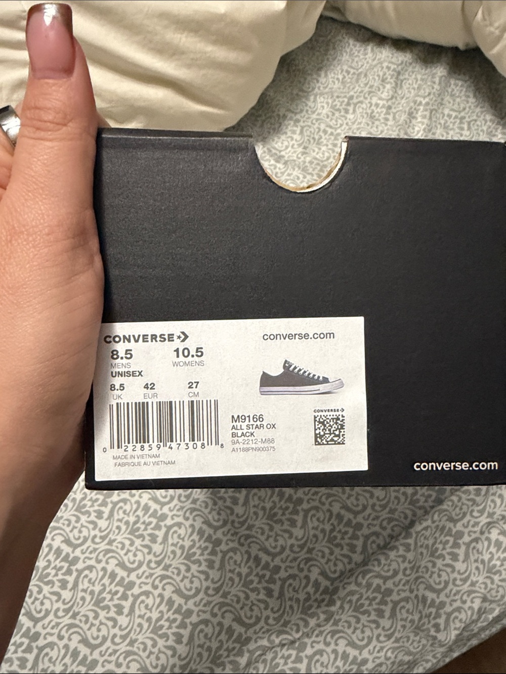 Converse Low-Top Canvas Sneaker in black and White - Picture 2 of 3